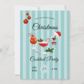 Retro Kerst Cocktailparty Kaart (Voorkant)