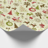 Retro Kerst Collage Cadeaupapier (Hoek)