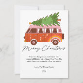 Retro Kerst Combi Flat Feestdagenkaart (Voorkant)