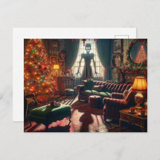 Retro Kerst Creepy Horror Briefkaart (Voorkant / Achterkant)