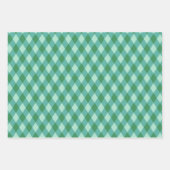 Retro Kerst Diamant Geruit - Groen & Turkoois Inpakpapier Vel (Voorkant)