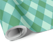 Retro Kerst Diamantruit - Groen & Turkoois Cadeaupapier (Rol Hoek)
