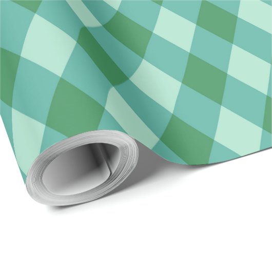 Retro Kerst Diamantruit - Groen & Turkoois Cadeaupapier (Rol Hoek)