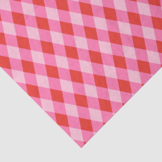 Retro Kerst Diamantruit - Rood & Roze Tissuepapier (Detail)