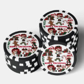 Retro Kerst Doll Patroon Pokerchips (Opstapeling)