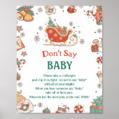 Retro Kerst "Don't Say Baby" Baby shower spel Poster (Voorkant)