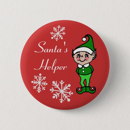 Retro Kerst Elf Knop Ronde Button 5,7 Cm (Voorkant)