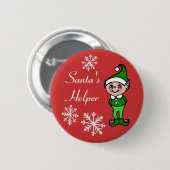 Retro Kerst Elf Knop Ronde Button 5,7 Cm (Voorkant /achterkant)