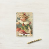 Retro kerst fee post-it® notes (Op bureau)