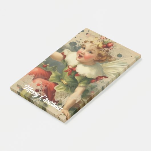 Retro kerst fee post-it® notes (Schuin)