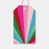 Retro Kerst Font Regenboog Kleuren Prettig Kerstfe Cadeaulabel (Achterkant)