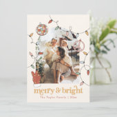 Retro Kerst Foto Familie Kerst Kaart (Staand voorkant)