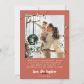 Retro Kerst Foto Familie Kerst Kaart (Achterkant)