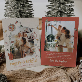 Retro Kerst Foto Familie Kerst Kaart