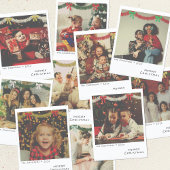 Retro Kerst Foto Kaart - Groene & Witte Slinger