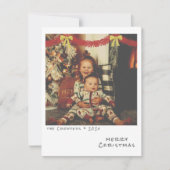 Retro Kerst Foto Kaart - Rode & Gouden Slinger (Voorkant)