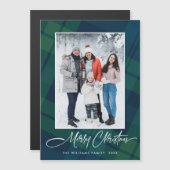 Retro Kerst geruite FOTO Magnetische Kaart (Voorkant / Achterkant)