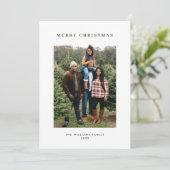 Retro Kerst geruite Tartan Groet Foto Feestdagenkaart (Staand voorkant)