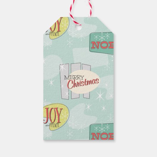 Retro Kerst Gift Label - Mid-Century Modern Cadeaulabel (Achterkant)