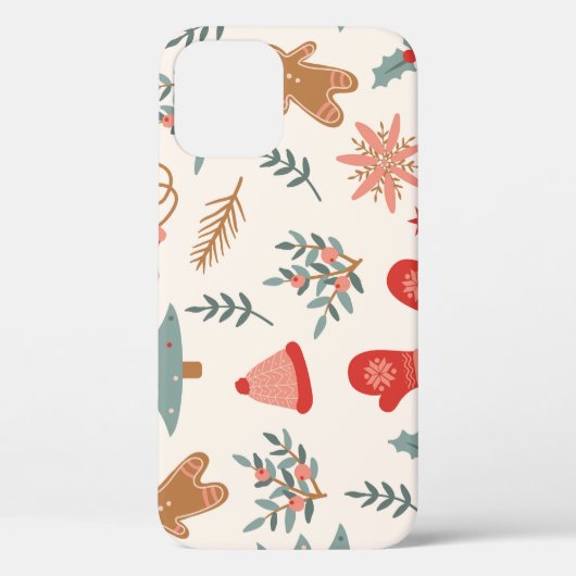 Retro Kerst Gingerbread Patroon. Case-Mate iPhone Case (Achterkant)