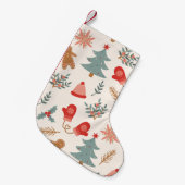 Retro Kerst Gingerbread Patroon. Kleine Kerstsok (Voorkant (Hangend))