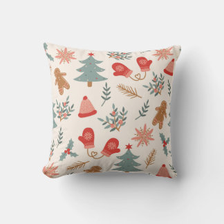 Retro Kerst Gingerbread Patroon. Kussen