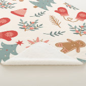 Retro Kerst Gingerbread Patroon. Sherpa Deken (3/4)
