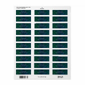 Retro Kerst Groen Blauw Plaid Retouradres Etiket (Full Sheet)