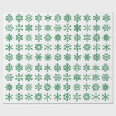 Retro Kerst Groene Sneeuwvlokken  Cadeaupapier (Vlak)