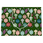 Retro Kerst Herladen - Pastels op Fles Groen Large Cadeautasje (Voorkant)