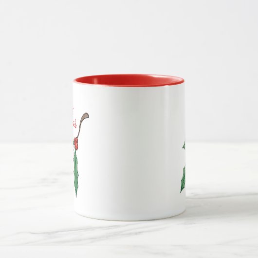 Retro Kerst Holly Coffee Mok (Midden)