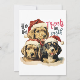 Retro Kerst Hond Huisdieren Treats 2023 Feestdagenkaart