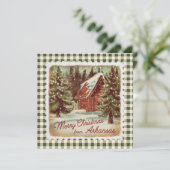 Retro Kerst in Arkansas Vakantie Kaart (Staand voorkant)