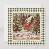 Retro Kerst in Arkansas Vakantie Kaart (Voorkant)