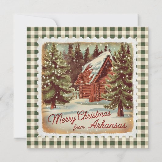 Retro Kerst in Arkansas Vakantie Kaart (Voorkant)