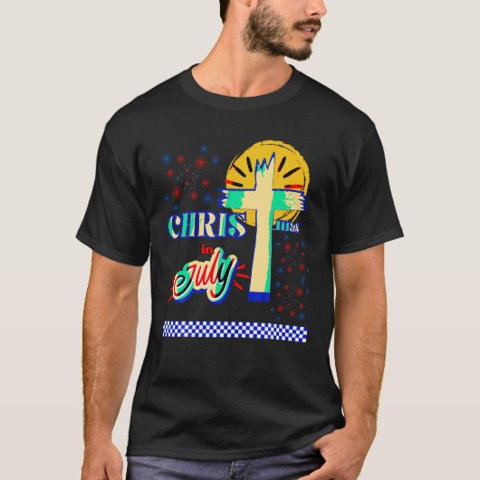 Retro kerst in juli Christelijk Jesus God Summer T-shirt (Voorkant)