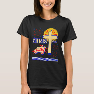 Retro kerst in juli christelijk Jezus God zomer T-shirt