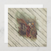 Retro |  kerst in religieuze zin feestdagenkaart (Voorkant / Achterkant)