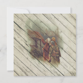 Retro |  kerst in religieuze zin feestdagenkaart