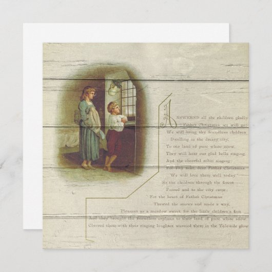 Retro | kerst in religieuze zin feestdagenkaart (Voorkant / Achterkant)