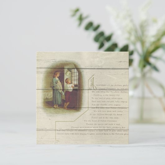 Retro |  kerst in religieuze zin feestdagenkaart (Staand voorkant)