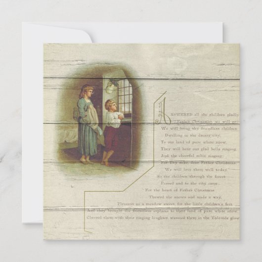 Retro |  kerst in religieuze zin feestdagenkaart (Voorkant)