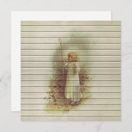 Retro | kerst in religieuze zin feestdagenkaart (Voorkant / Achterkant)