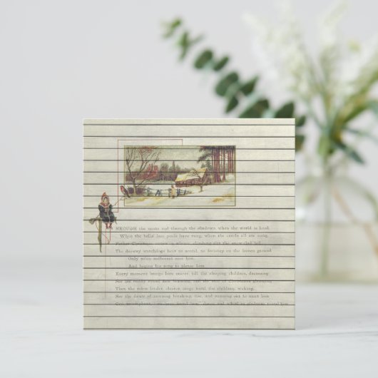 Retro |  kerst in religieuze zin feestdagenkaart (Staand voorkant)