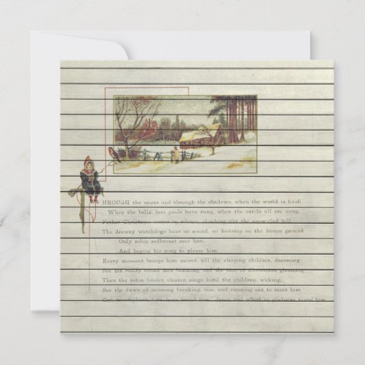 Retro |  kerst in religieuze zin feestdagenkaart (Voorkant)