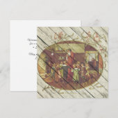 Retro |  kerst in religieuze zin feestdagenkaart (Voorkant / Achterkant)