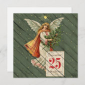 Retro |  kerst in religieuze zin feestdagenkaart (Voorkant / Achterkant)