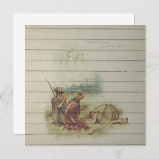 Retro |  kerst in religieuze zin feestdagenkaart (Voorkant / Achterkant)