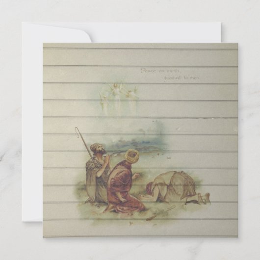 Retro |  kerst in religieuze zin feestdagenkaart (Voorkant)