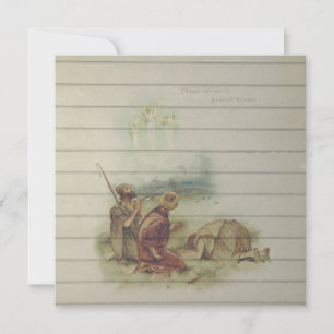 Retro    kerst in religieuze zin feestdagenkaart